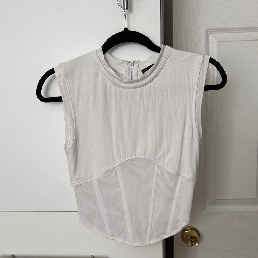 White Fox Boutique White Structured Sleeveless Corset Top